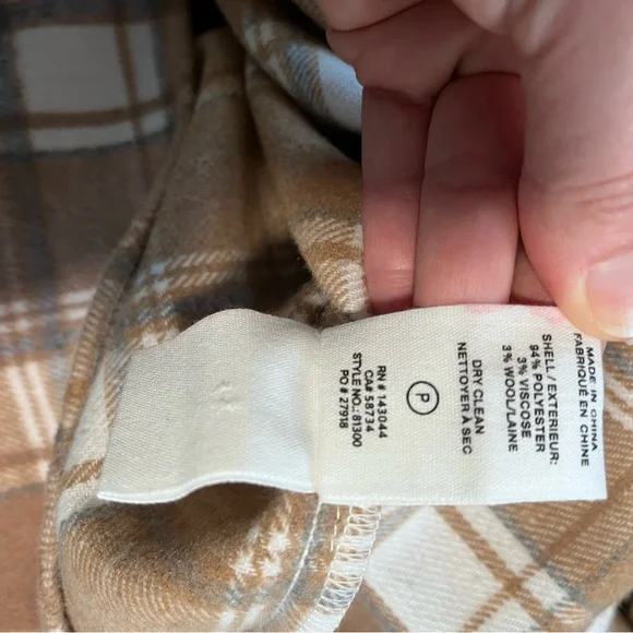 Avec Les Filles Tan Plaid Shirt - Picture 6 of 6